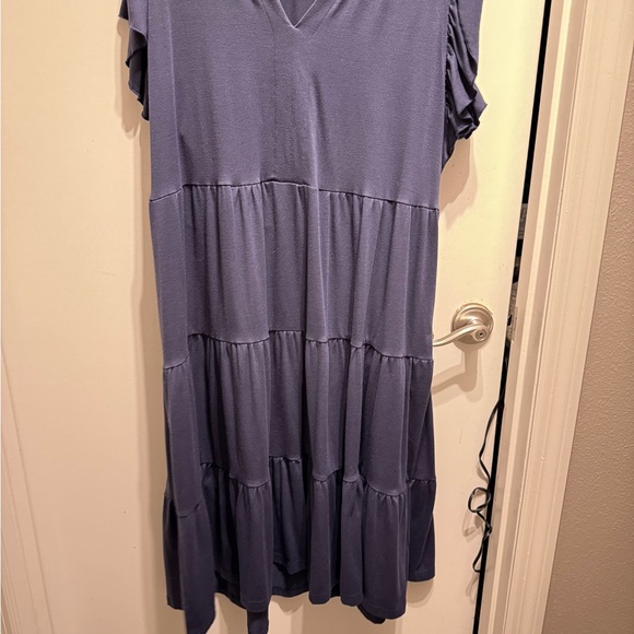 2x Navy Blue Tiered Dress with Pockets - Picture 1 of 5